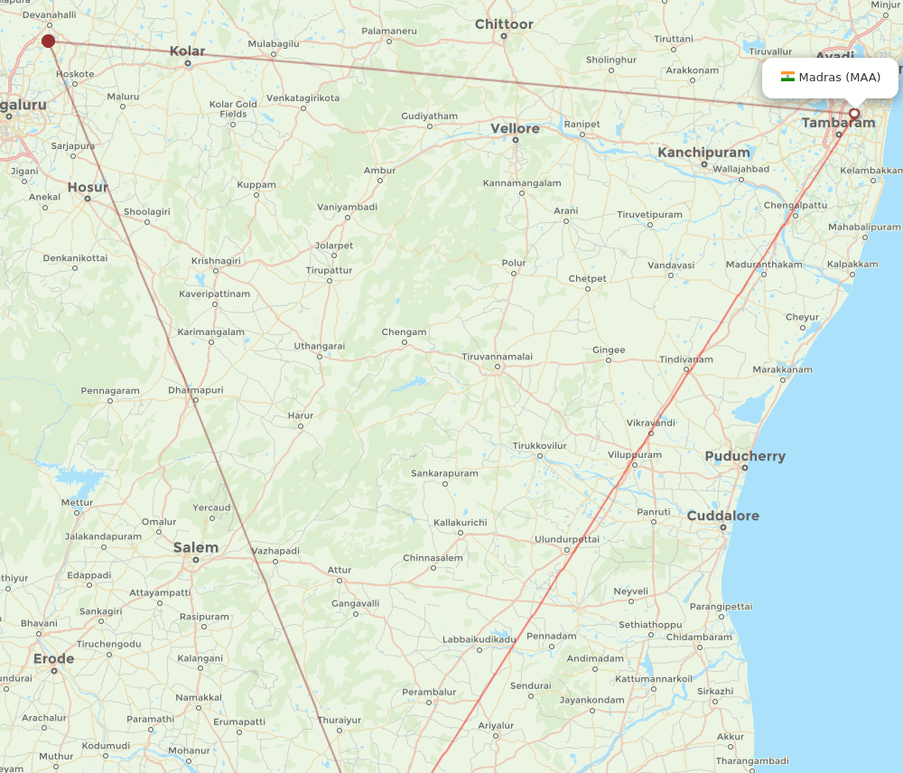 MAA-TRZ flight routes