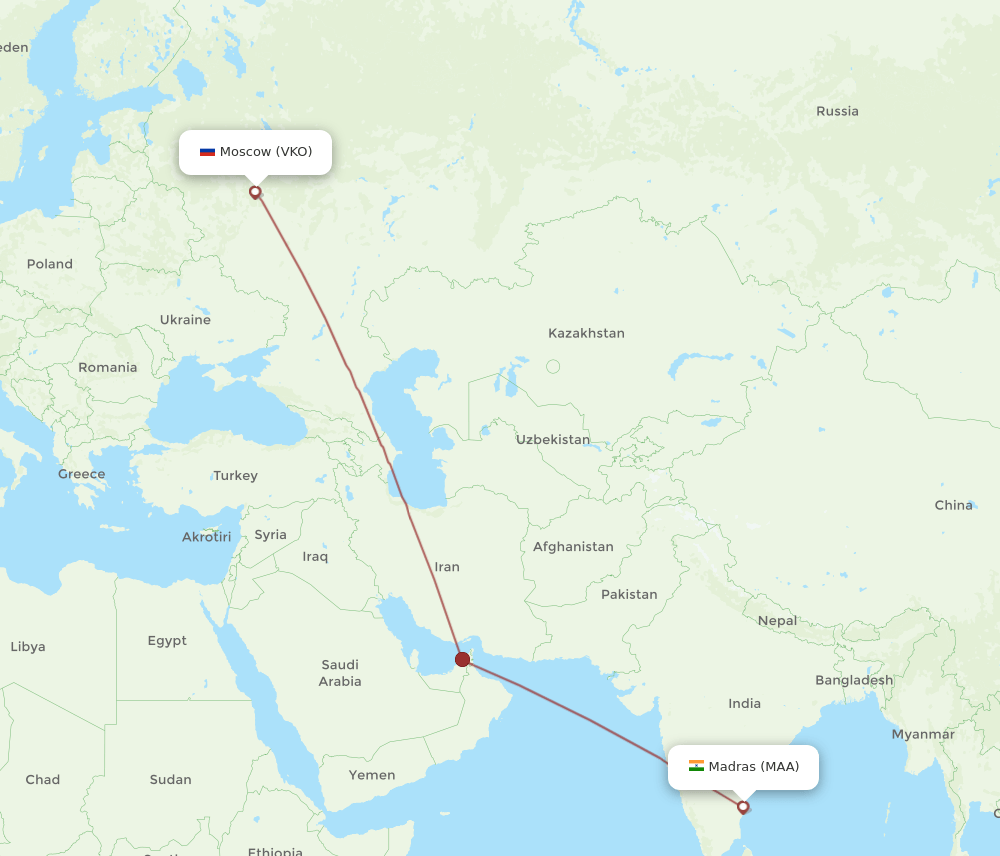 MAA-VKO flight routes