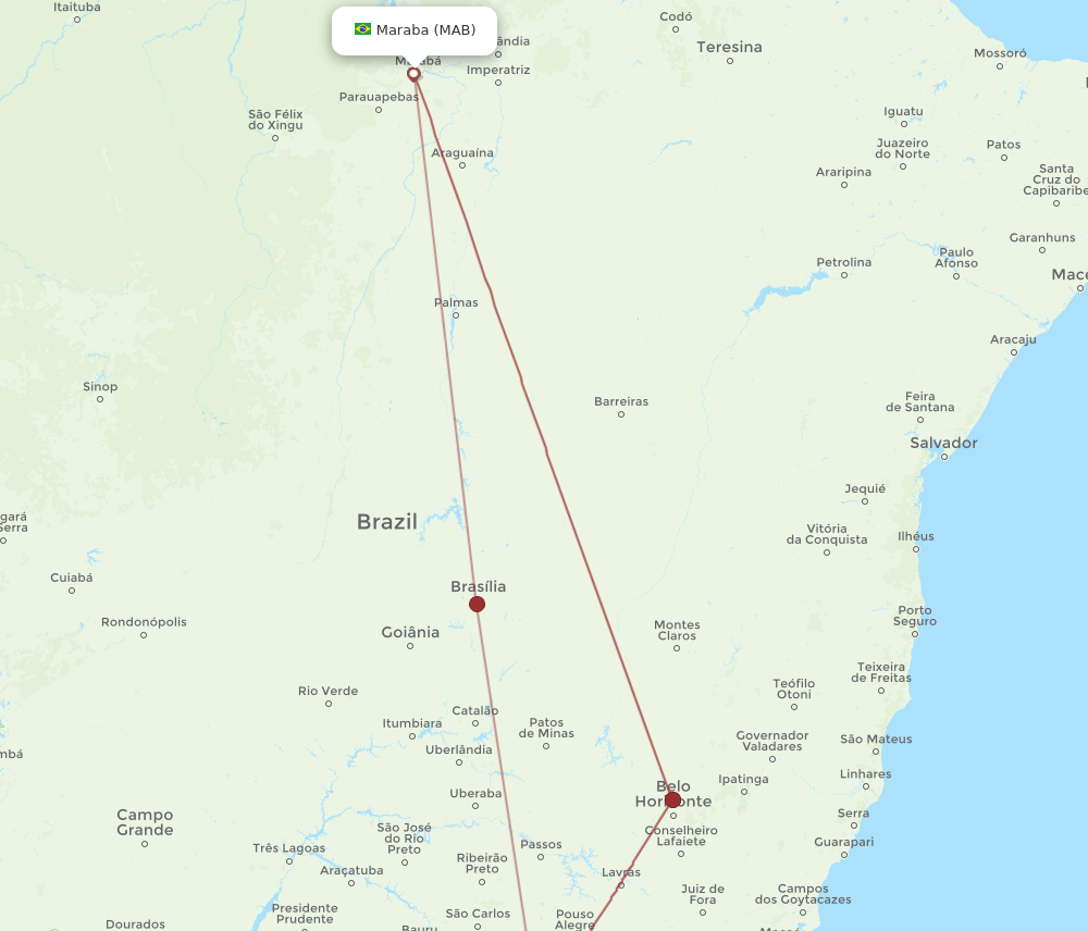 MAB-CGH flight routes