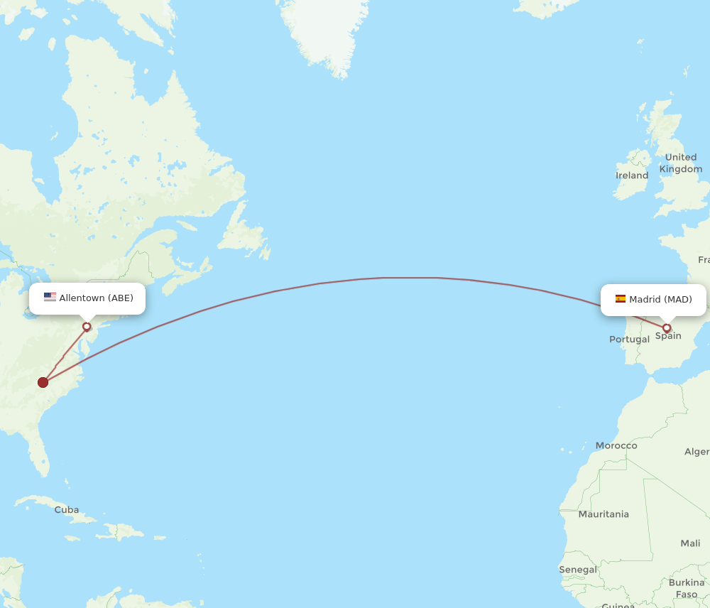 MAD-ABE flight routes