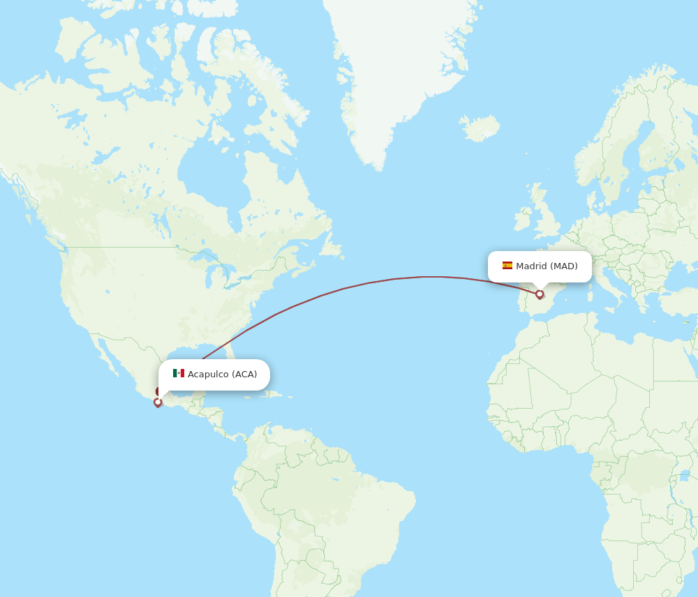 MAD to ACA flights and routes map