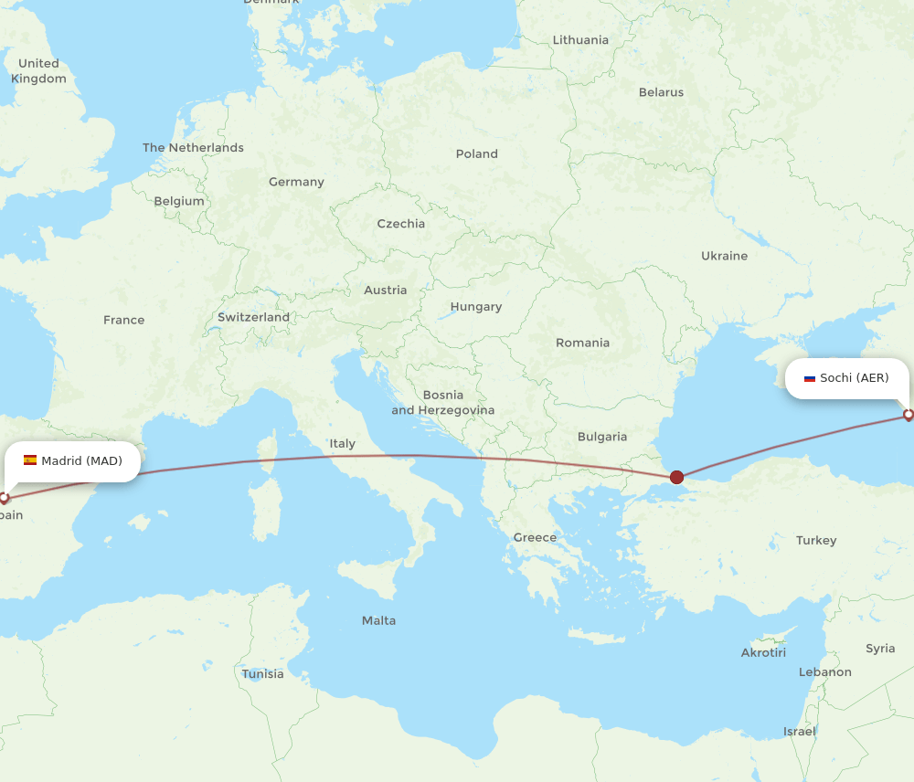 MAD-AER flight routes