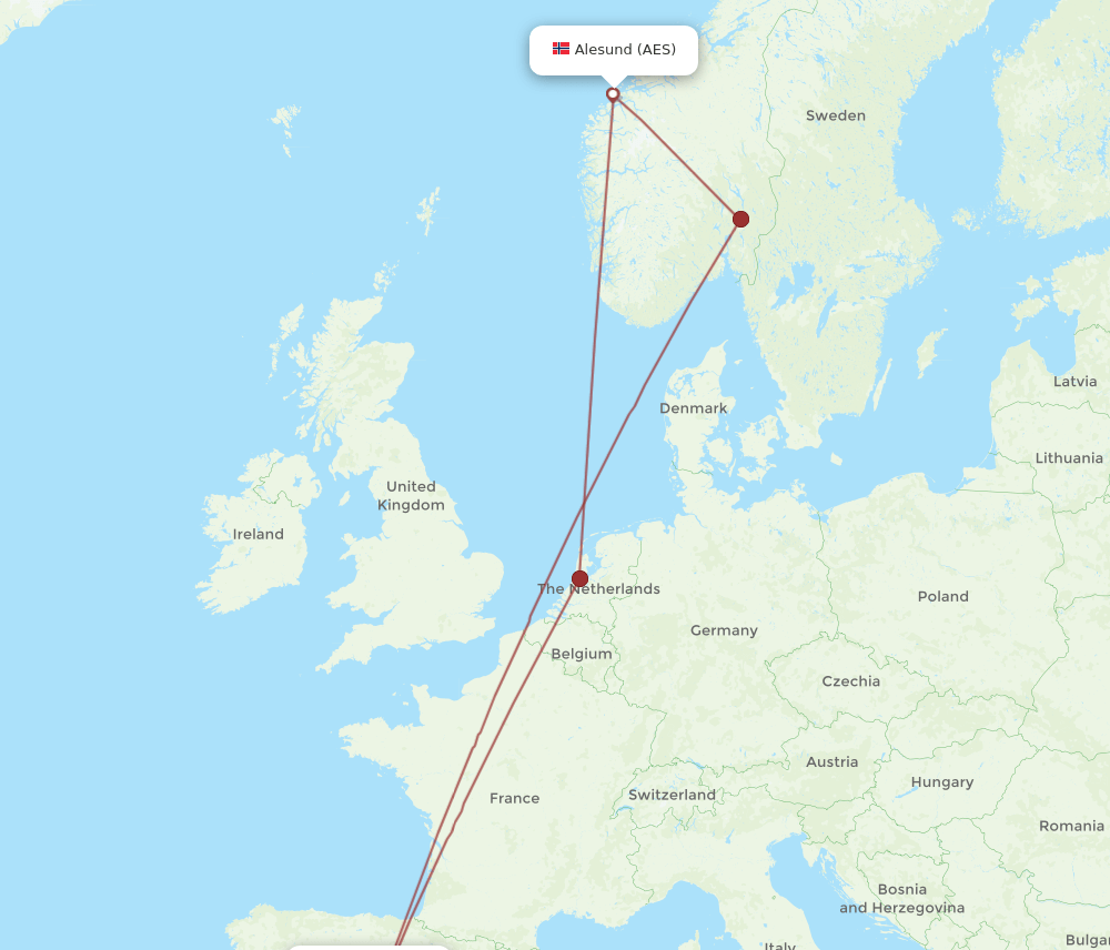 MAD-AES flight routes