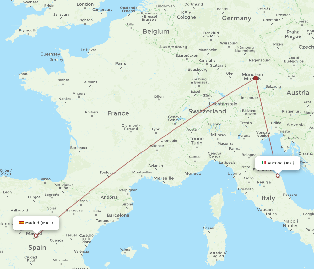 MAD-AOI flight routes