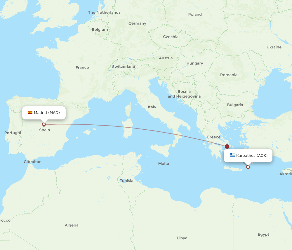 MAD-AOK flight routes