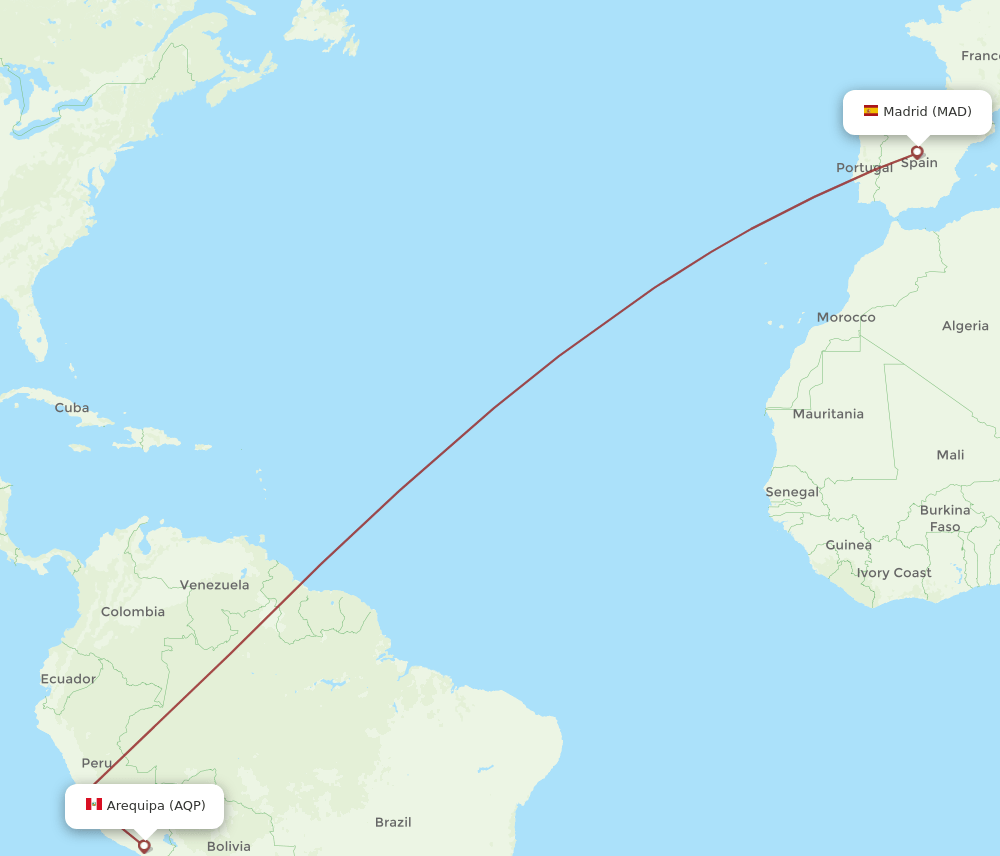 MAD-AQP flight routes