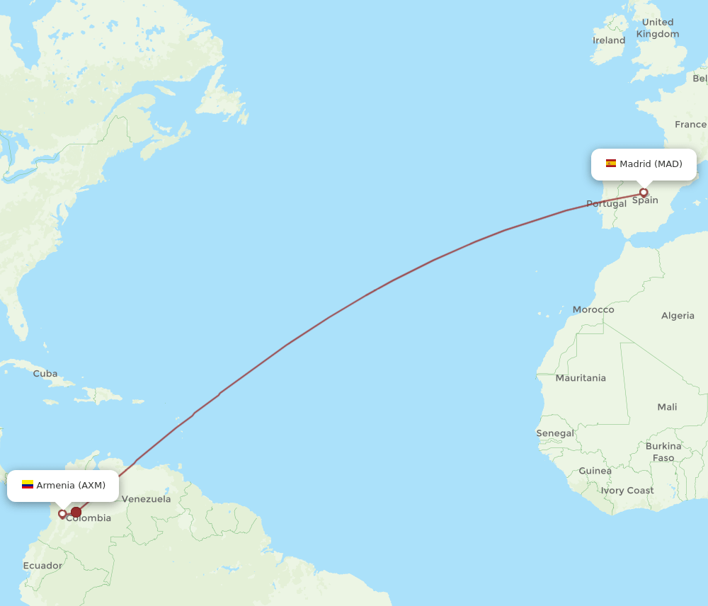 MAD-AXM flight routes