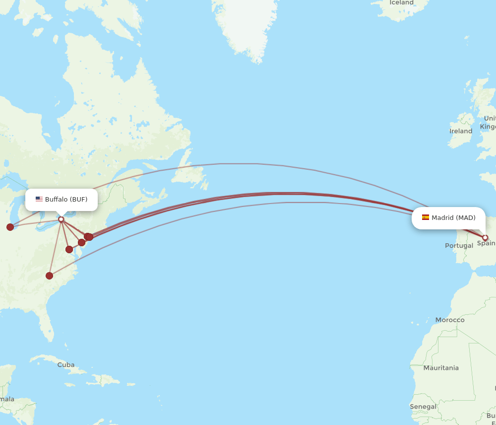 MAD-BUF flight routes