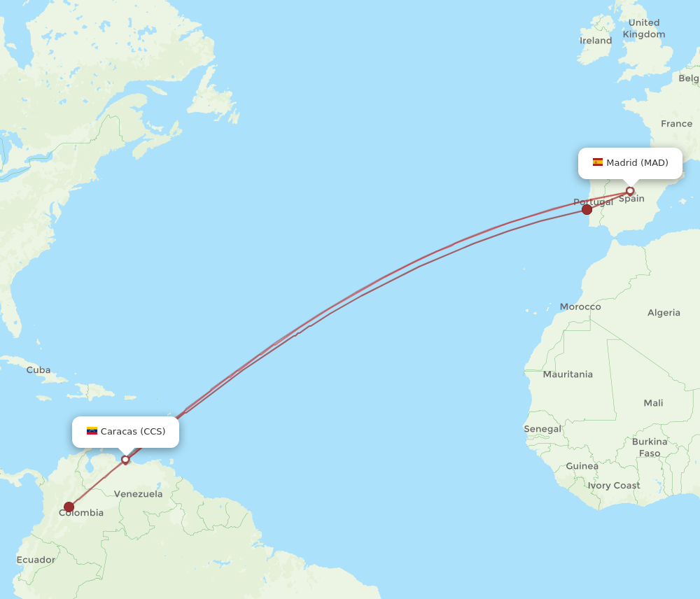 MAD-CCS flight routes