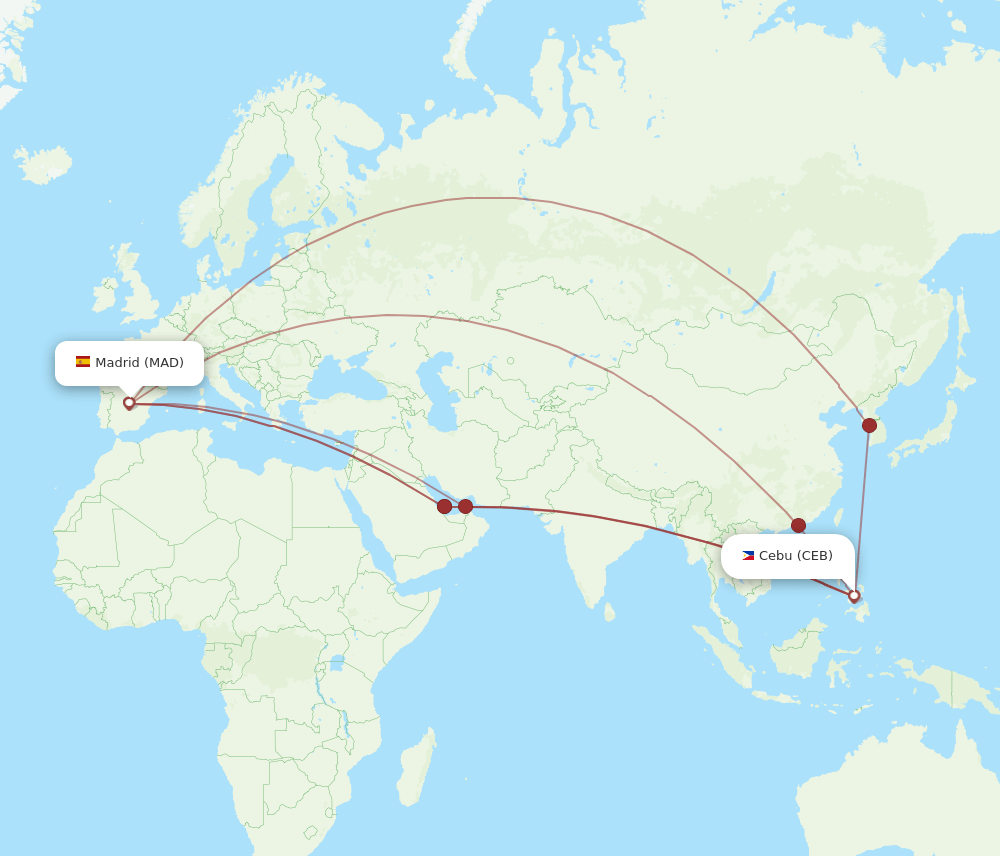 MAD-CEB flight routes