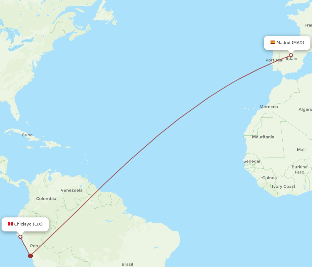 MAD-CIX flight routes