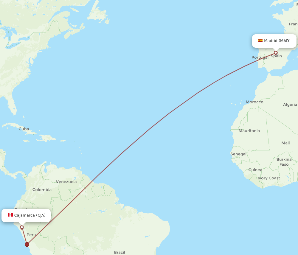 MAD to CJA flights and routes map