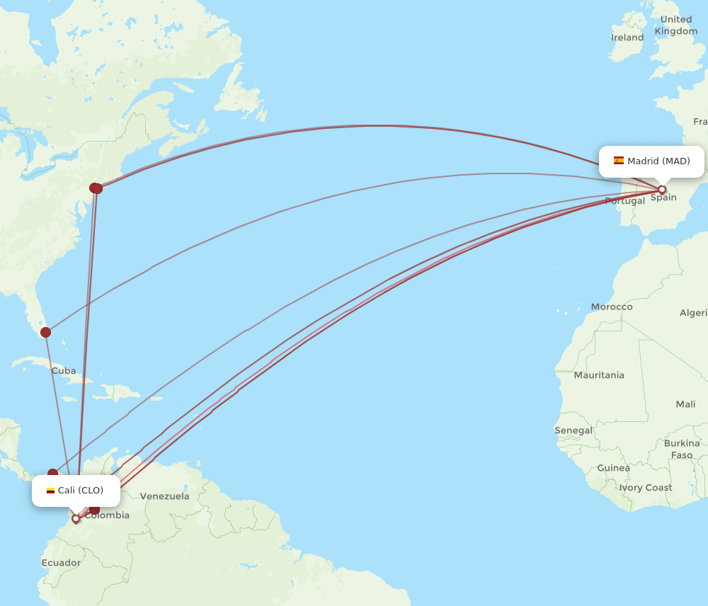 MAD-CLO flight routes