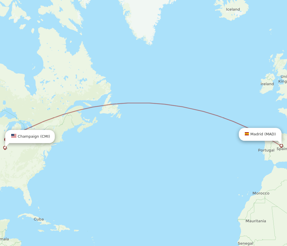MAD-CMI flight routes