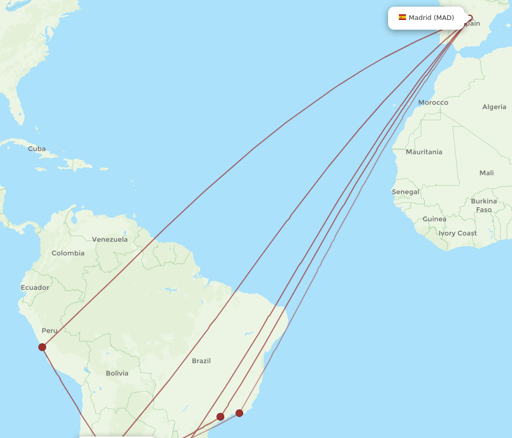 MAD-COR flight routes