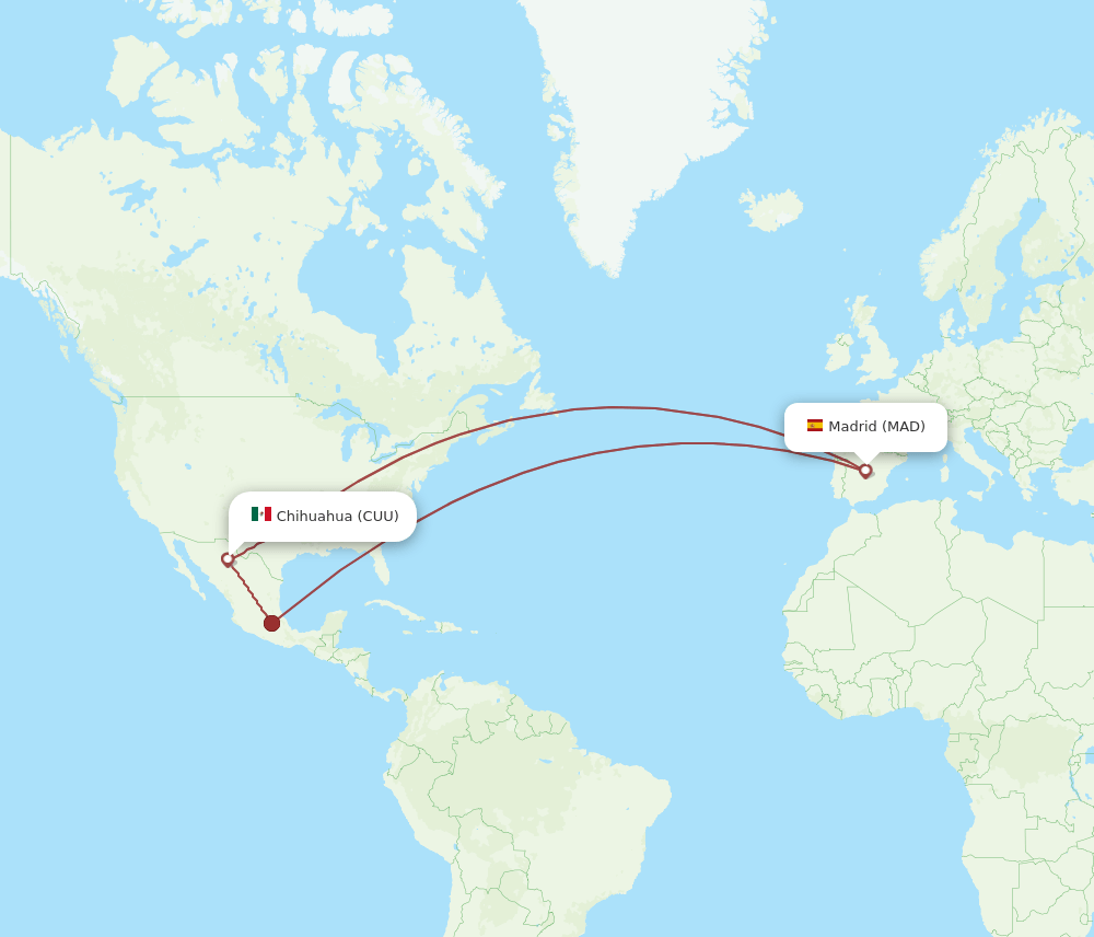 MAD-CUU flight routes