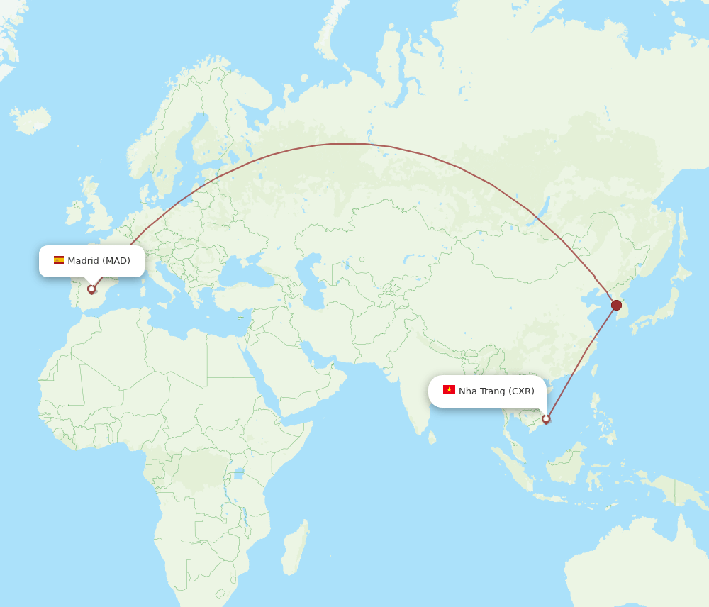 MAD-CXR flight routes