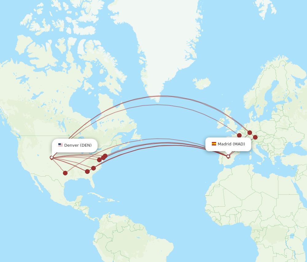 MAD-DEN flight routes