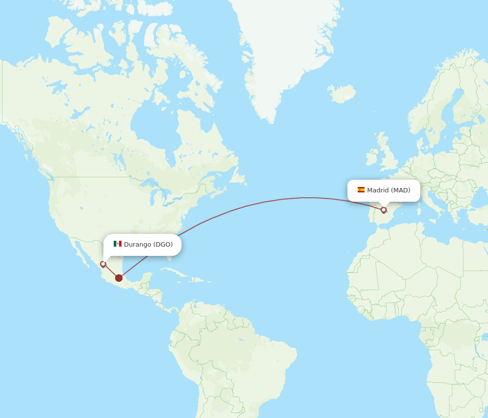 MAD-DGO flight routes