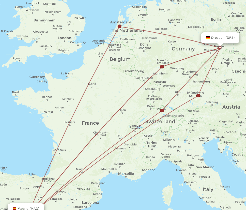 MAD-DRS flight routes
