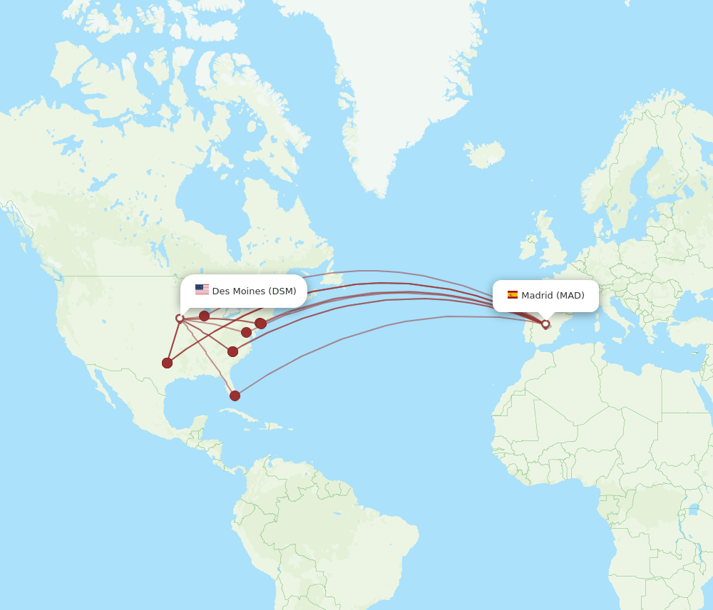 MAD-DSM flight routes