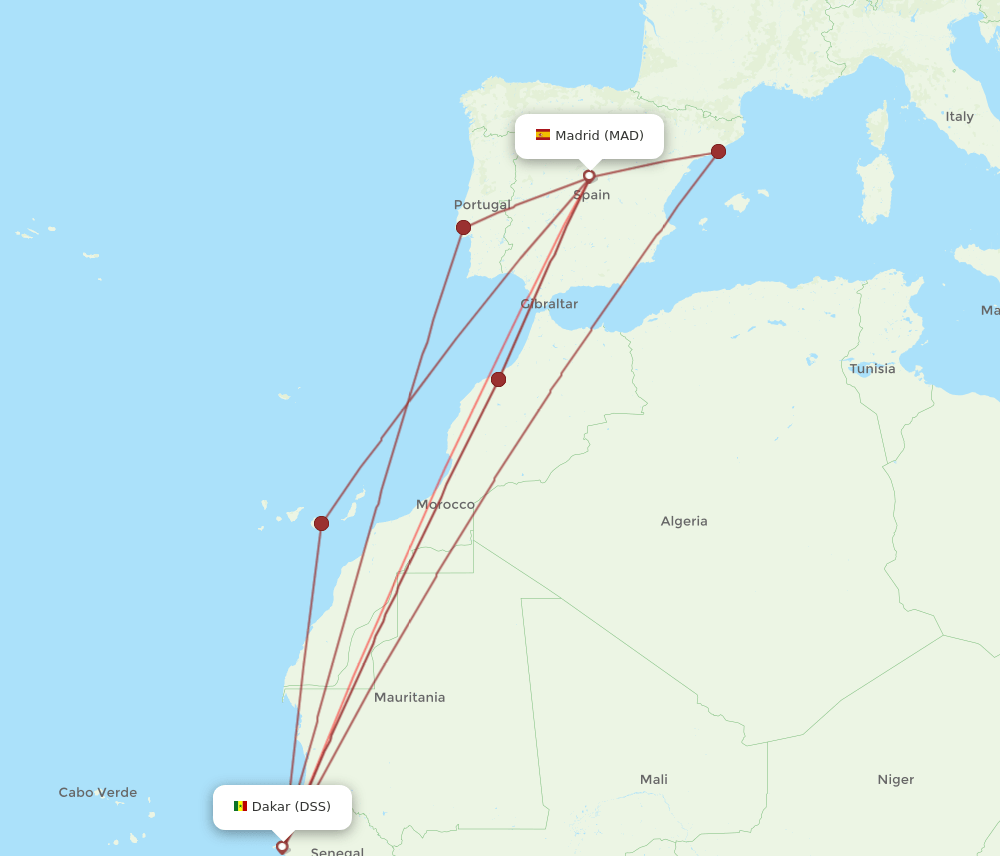 MAD-DSS flight routes