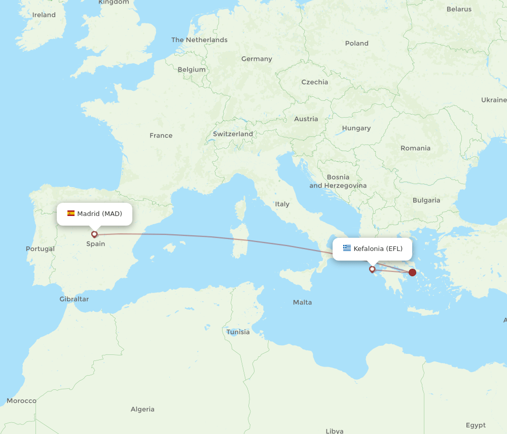 MAD-EFL flight routes