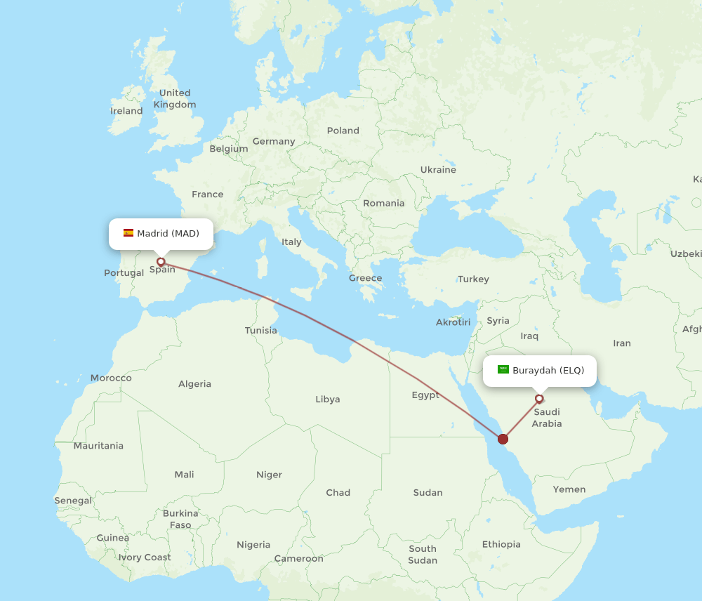 MAD-ELQ flight routes