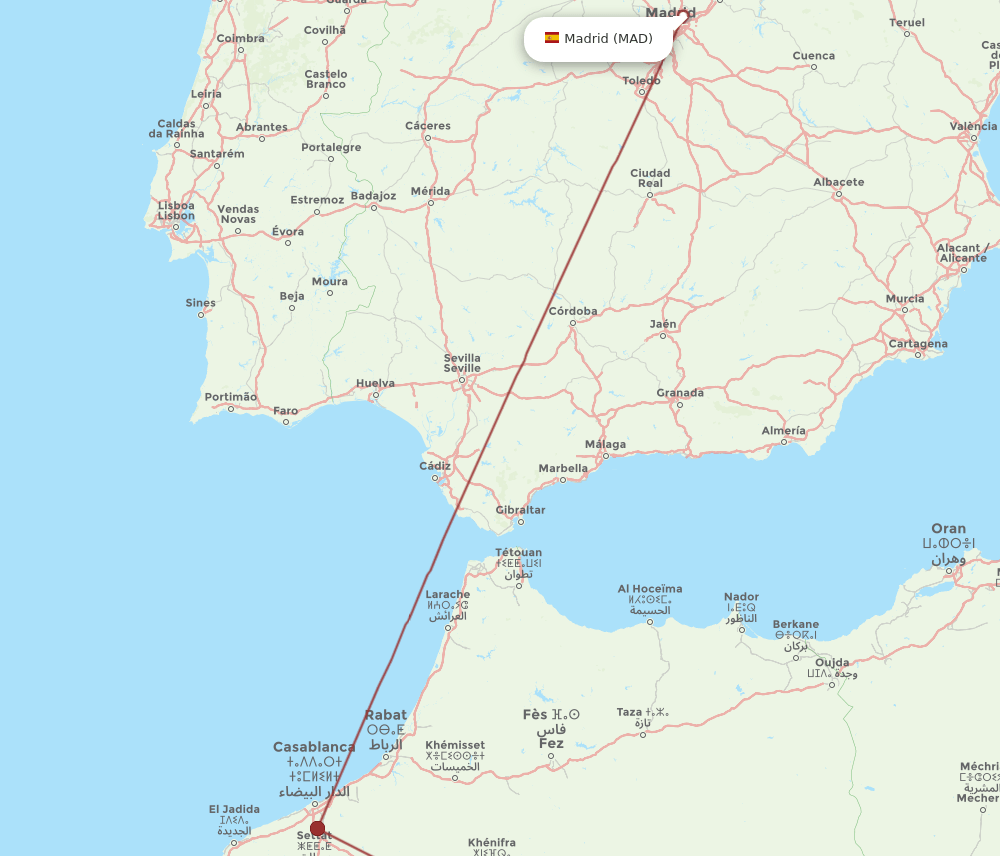 MAD-ERH flight routes