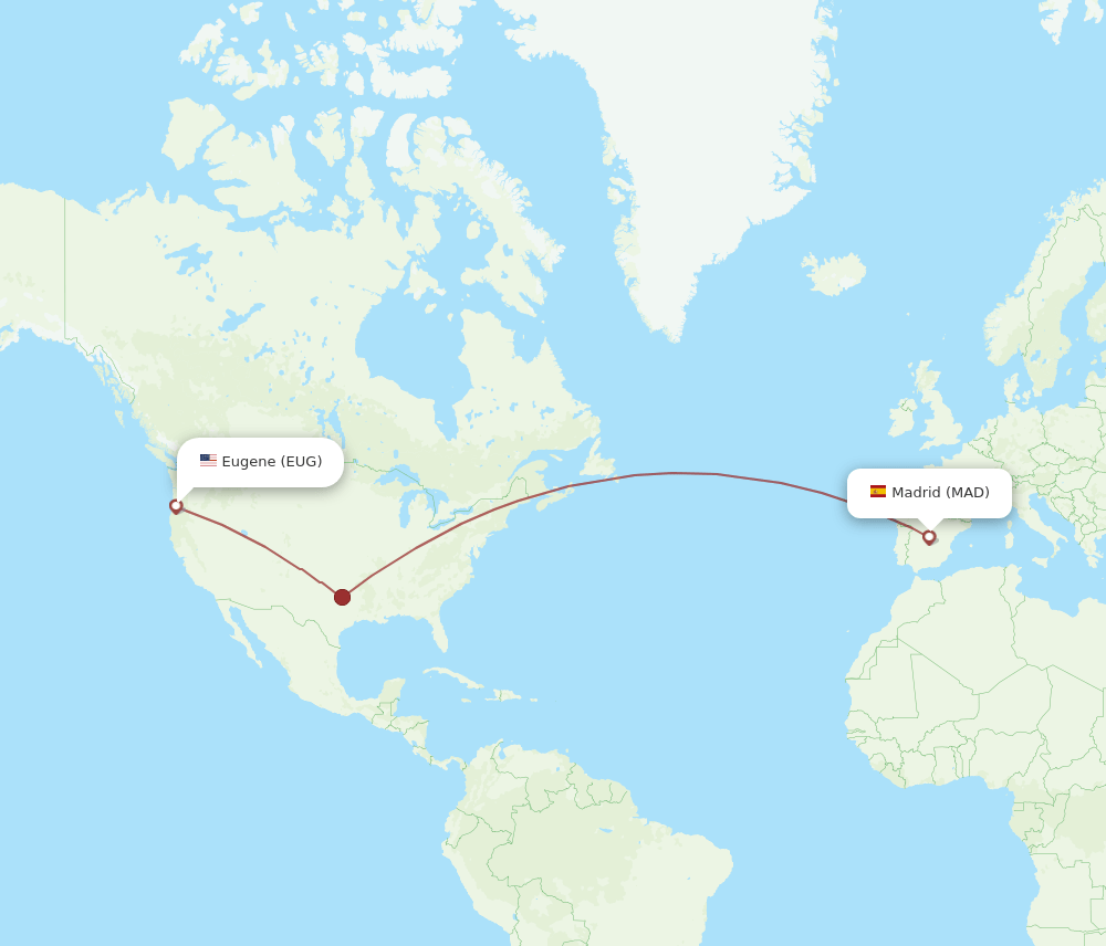 MAD-EUG flight routes