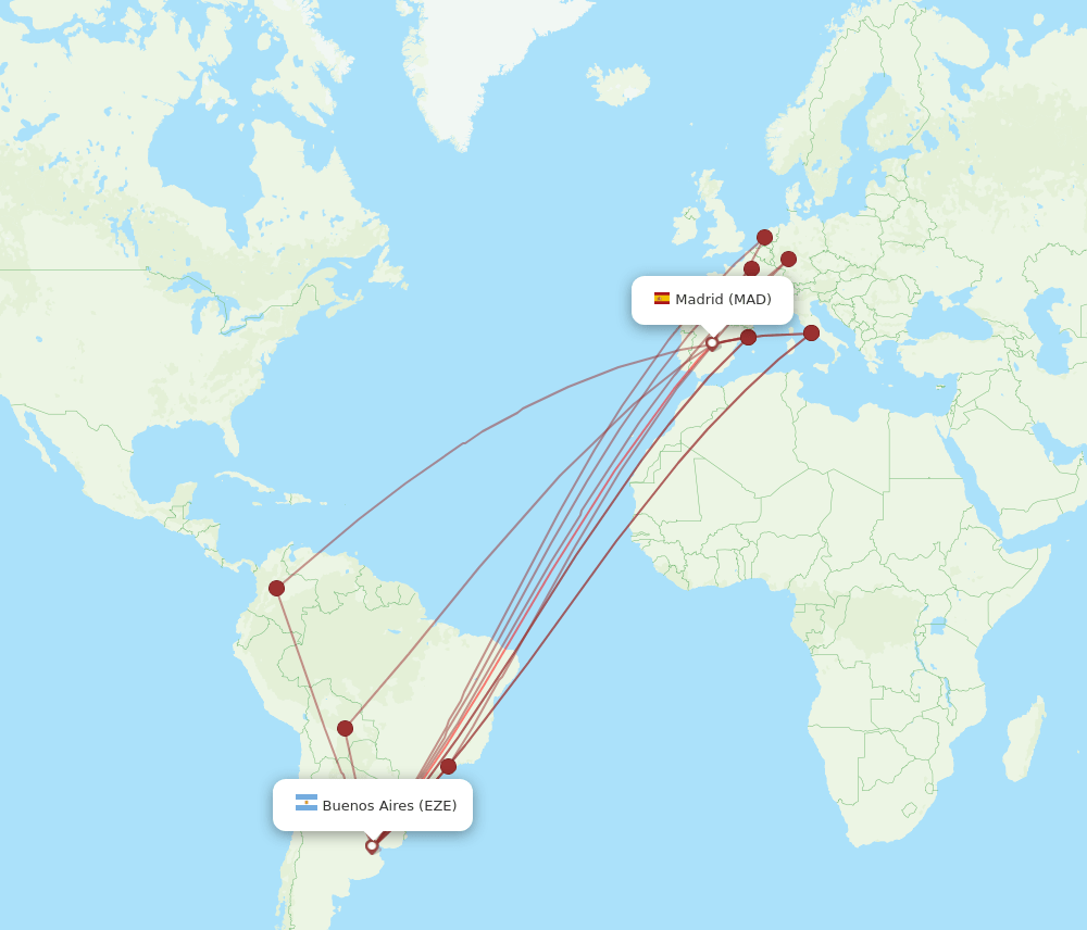 MAD-EZE flight routes