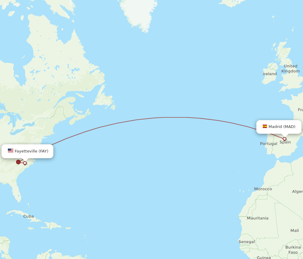 MAD-FAY flight routes