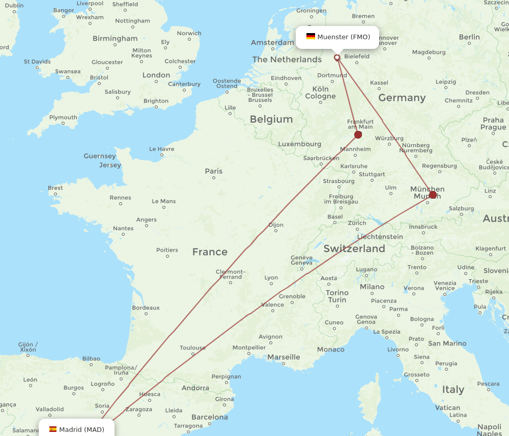 MAD-FMO flight routes