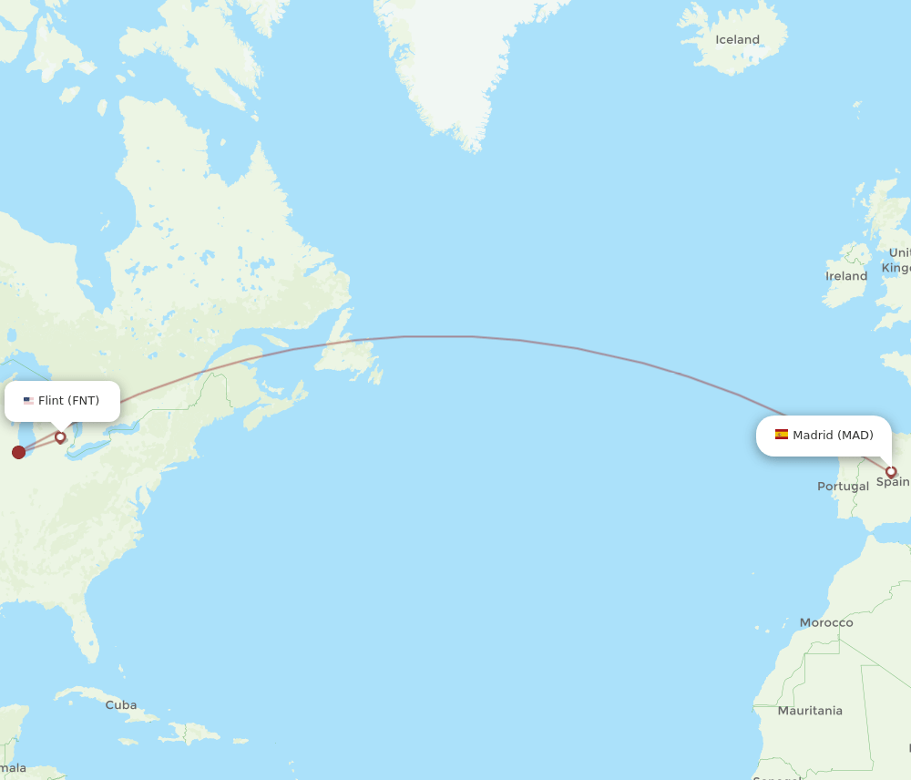 MAD-FNT flight routes