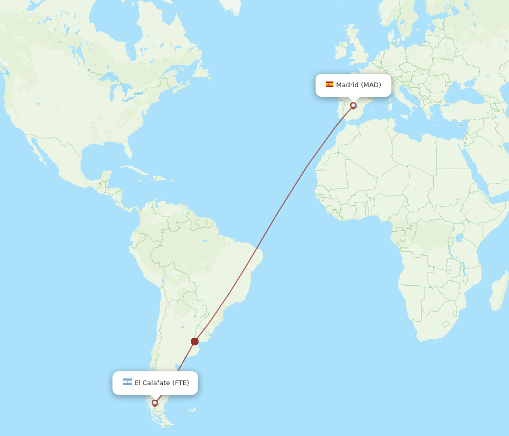 MAD-FTE flight routes