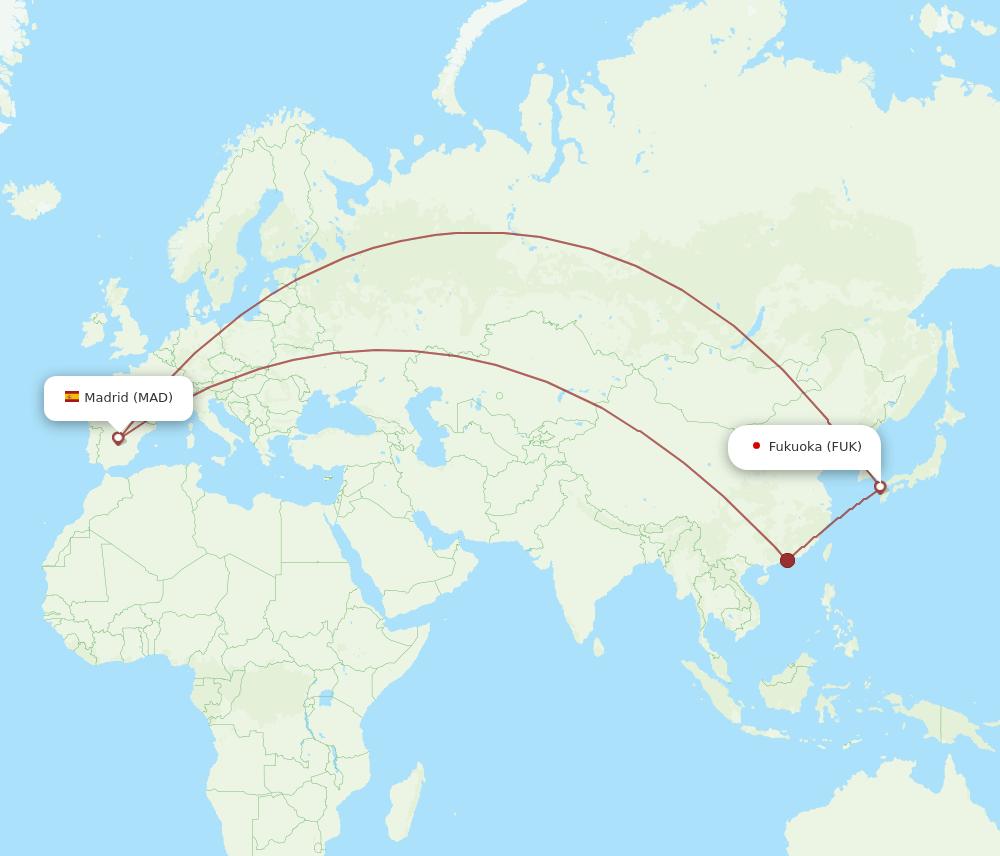 MAD-FUK flight routes