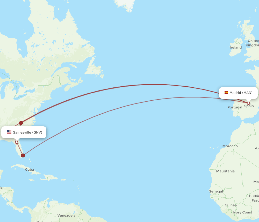 MAD-GNV flight routes