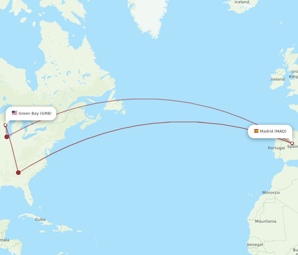 MAD-GRB flight routes