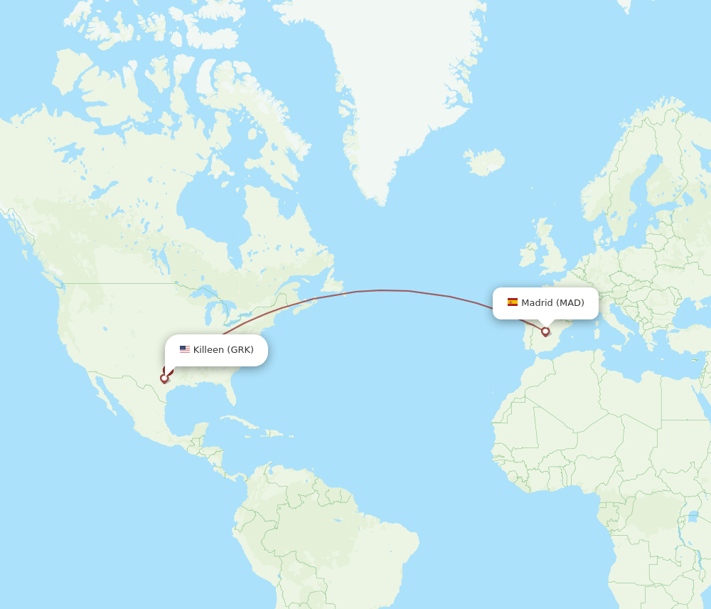 MAD-GRK flight routes