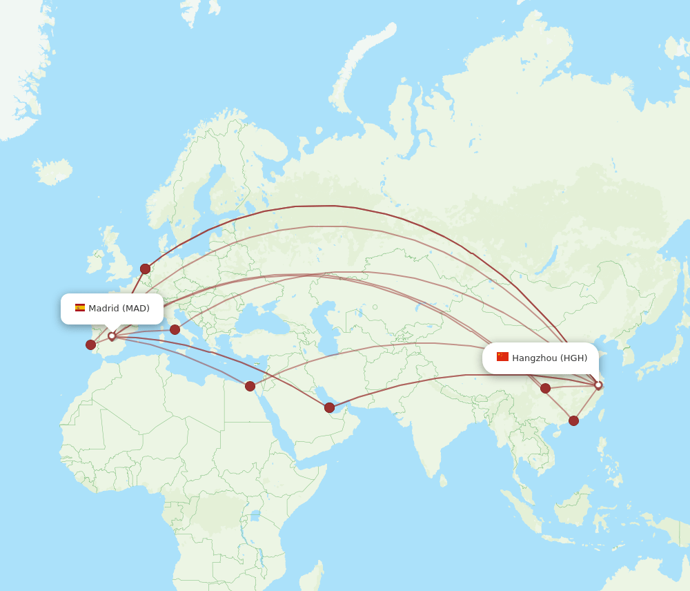 MAD-HGH flight routes