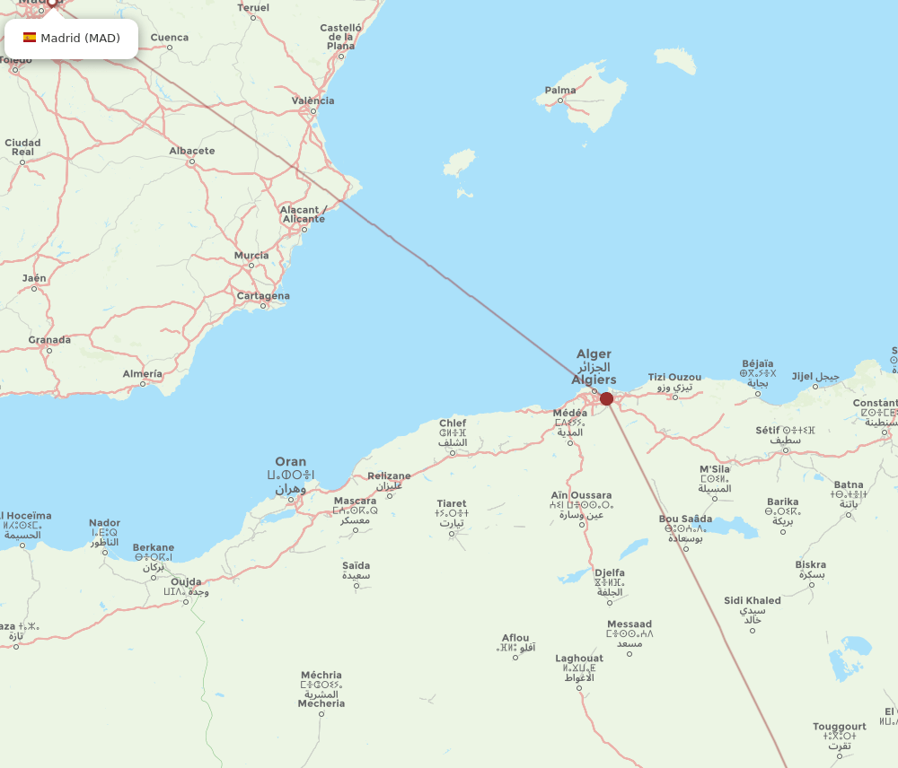 MAD-HME flight routes