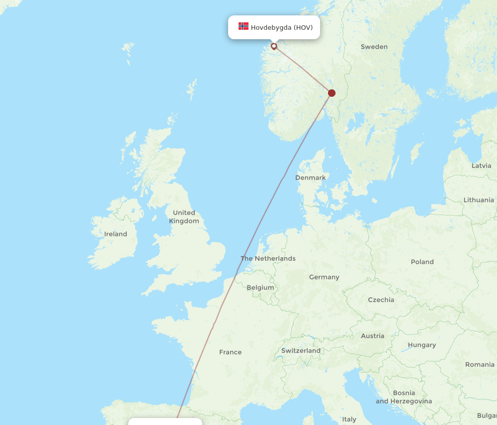 MAD-HOV flight routes