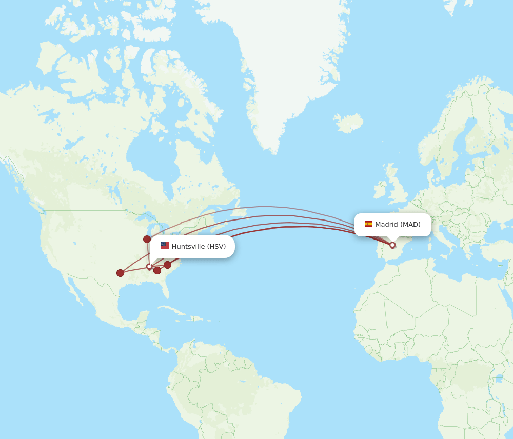 MAD-HSV flight routes