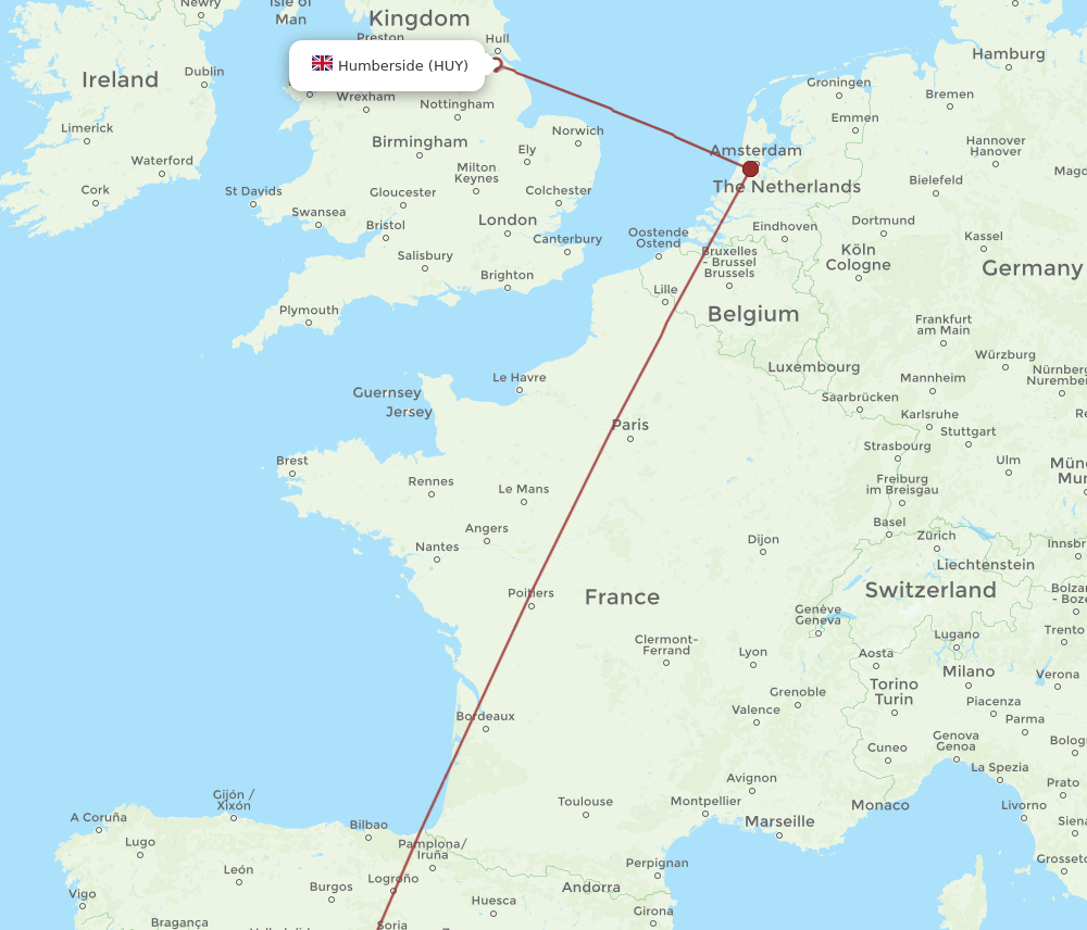 MAD-HUY flight routes