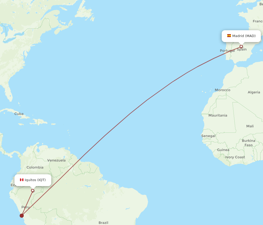 MAD-IQT flight routes