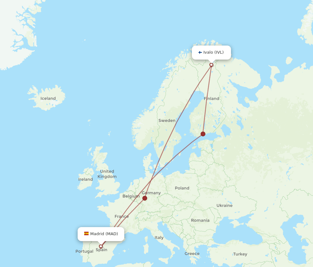 MAD-IVL flight routes