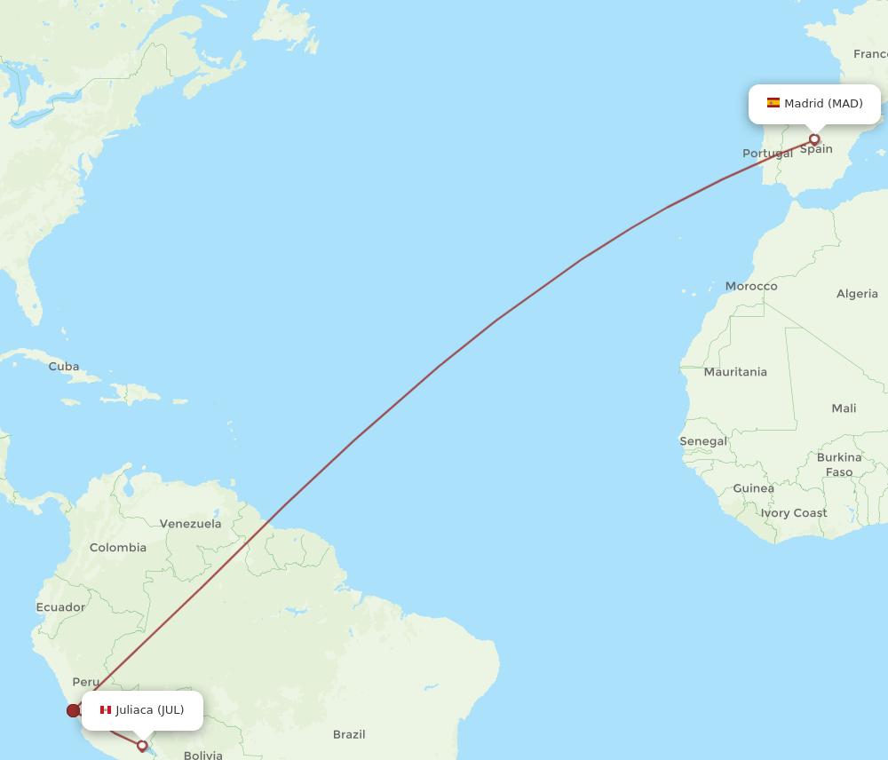 MAD-JUL flight routes
