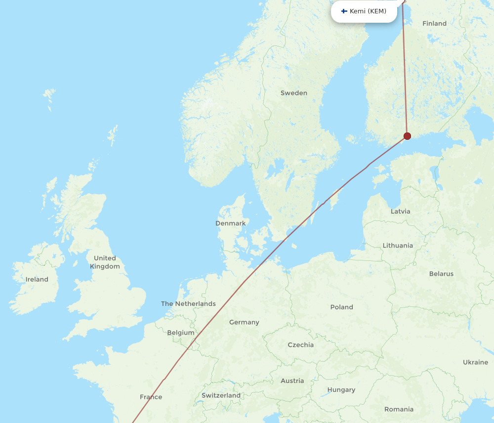 MAD-KEM flight routes
