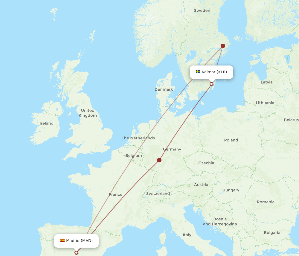 MAD-KLR flight routes