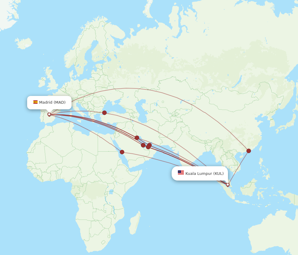 MAD-KUL flight routes